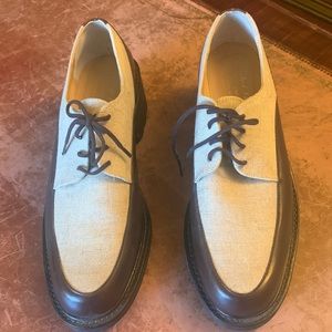 Canvas and leather loafers by Robert Clergerie. Vintage! Excellent condition